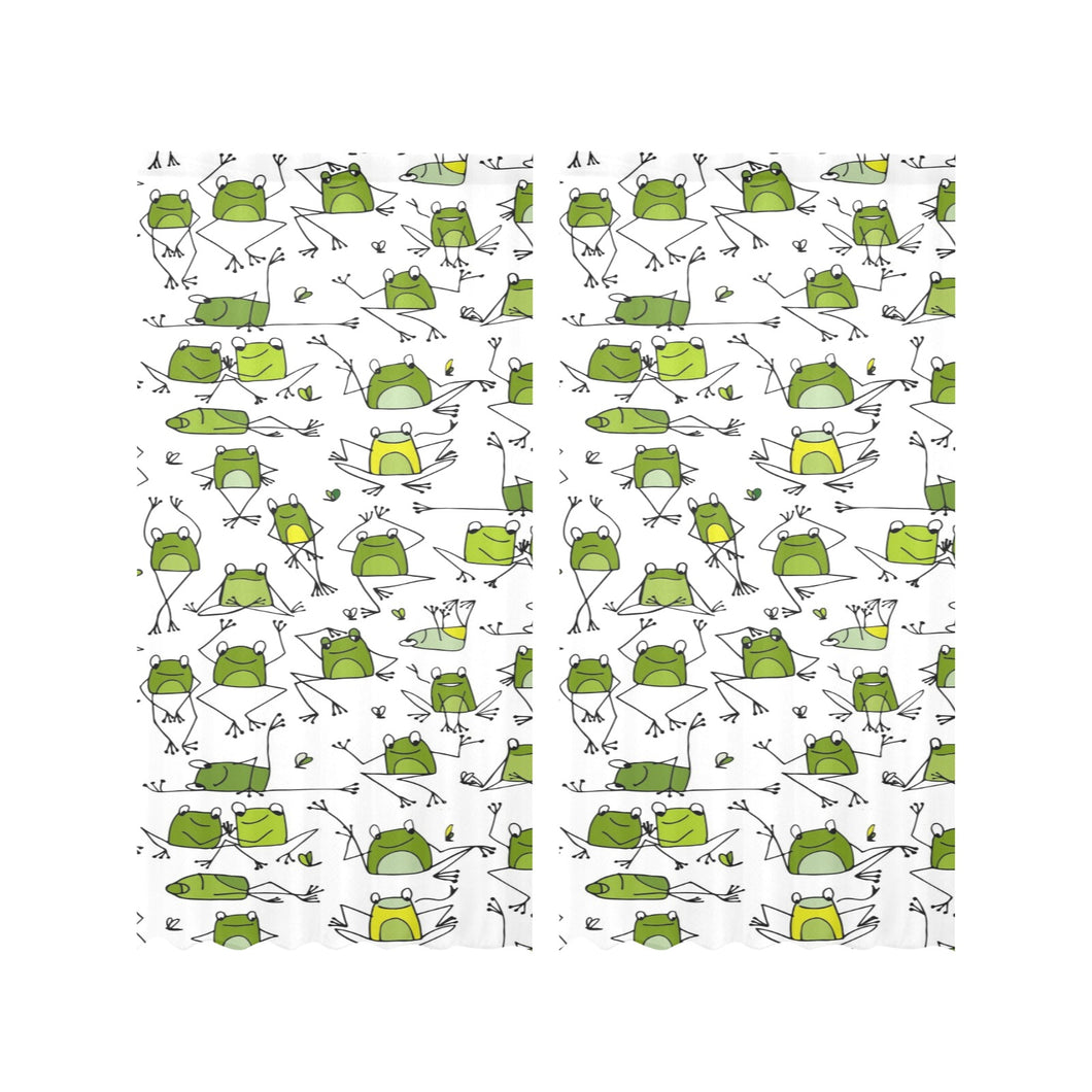 Sketch funny frog pattern Gauze Curtain