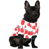red apples white background All Over Print Pet Dog Round Neck Fuzzy Shirt