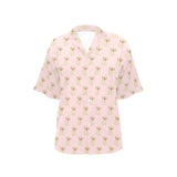 Golden Retriever Pattern Print Design 02 Women's All Over Print Hawaiian Shirt