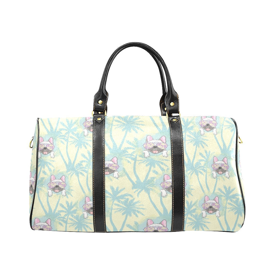 French bulldog hawaii blackground Travel Bag