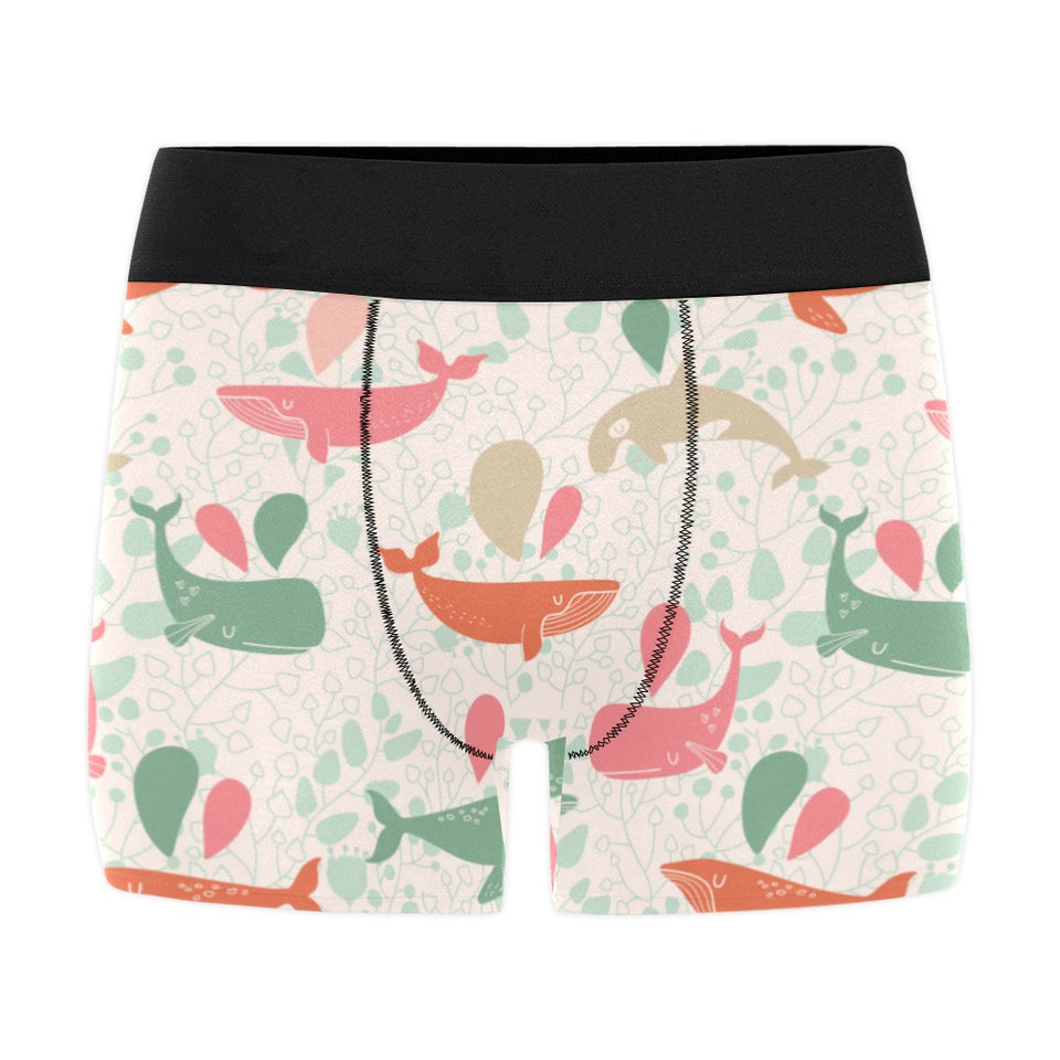 Cute whale pattern Men's All Over Print Boxer Briefs Men's Underwear