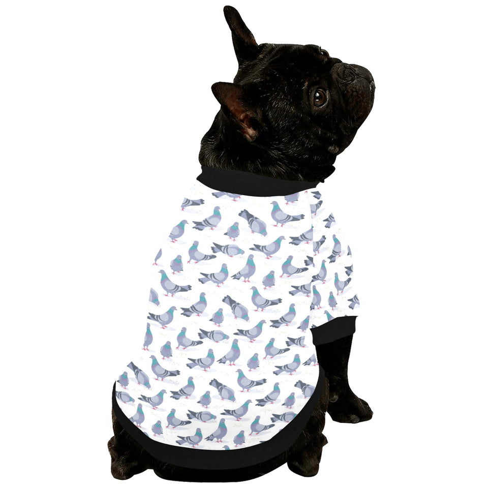 Pigeon Pattern Print Design 03 All Over Print Pet Dog Round Neck Fuzzy Shirt