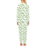 Green Peas Pattern Print Design 04 Women's All Over Print Pajama Set
