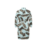Eagle Pattern Print Design 01 Men's Long Sleeve Belted Night Robe