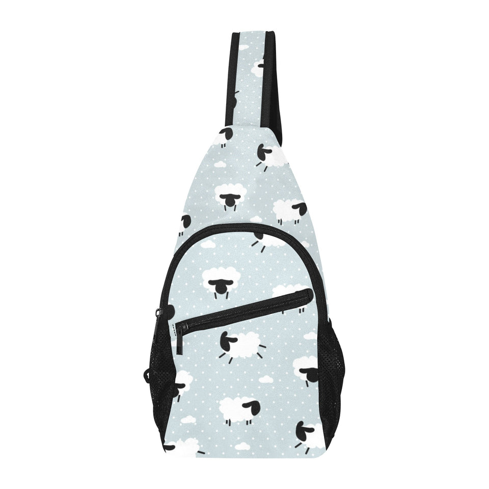 Sheep polka dot cloud pattern All Over Print Chest Bag