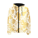 Gold grape pattern Men's Padded Hooded Jacket