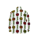 colorful apples leave zebra stripe Men's Long Sleeve Polo Shirt