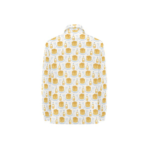 Pancake Pattern Print Design 05 Women's Long Sleeve Polo Shirt