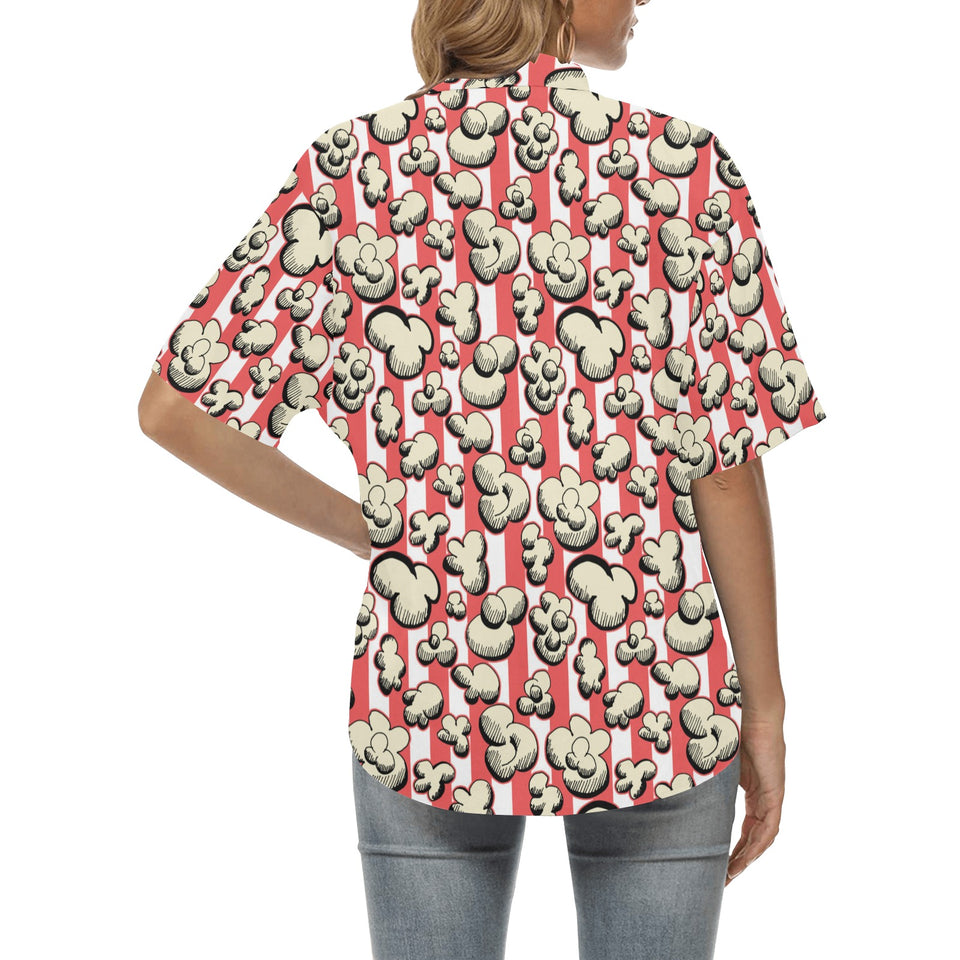Popcorn Pattern Print Design 05 Women's All Over Print Hawaiian Shirt