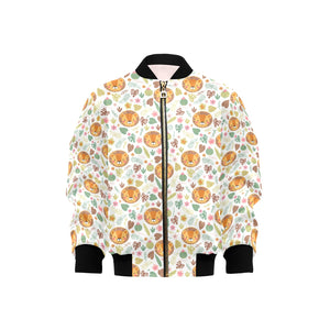 Lion Pattern Print Design 04 Kids' Boys' Girls' Bomber Jacket