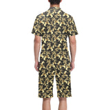 Goldfish Pattern Print Design 01 Men's V-Neck Short Pajama Set