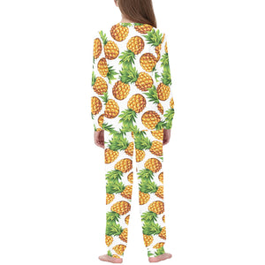 Pineapples design pattern Kids' Boys' Girls' All Over Print Pajama Set