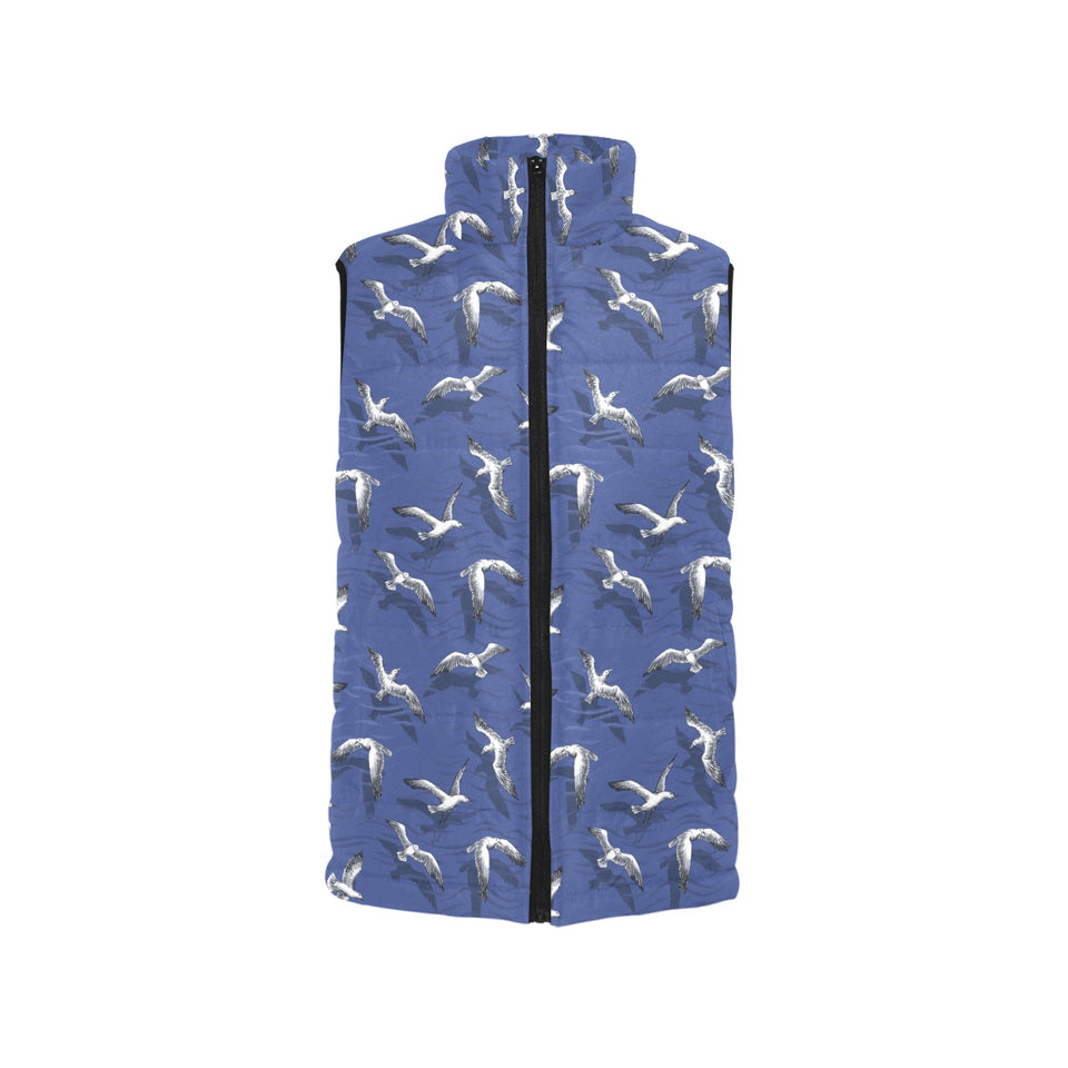 Seagull Pattern Print Design 03 Women's Padded Vest