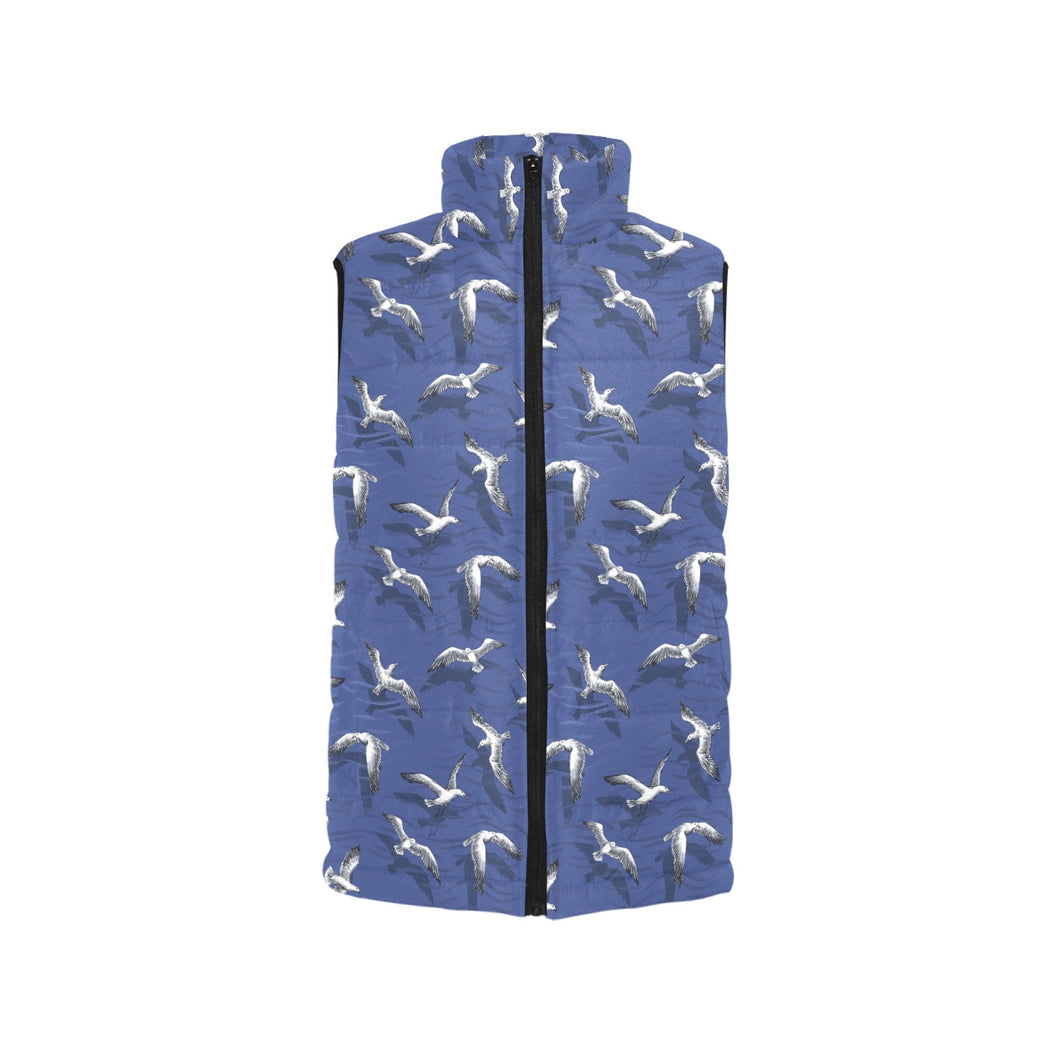 Seagull Pattern Print Design 03 Women's Padded Vest