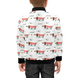 Cute dachshund bone pattern Kids' Boys' Girls' Bomber Jacket