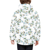 Peacock feather pattern Kids' Boys' Girls' Padded Hooded Jacket