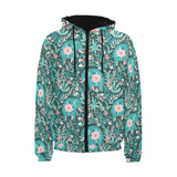 Elephants jungle pattern Men's Padded Hooded Jacket