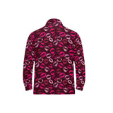 Lips Pattern Print Design 03 Men's Long Sleeve Polo Shirt