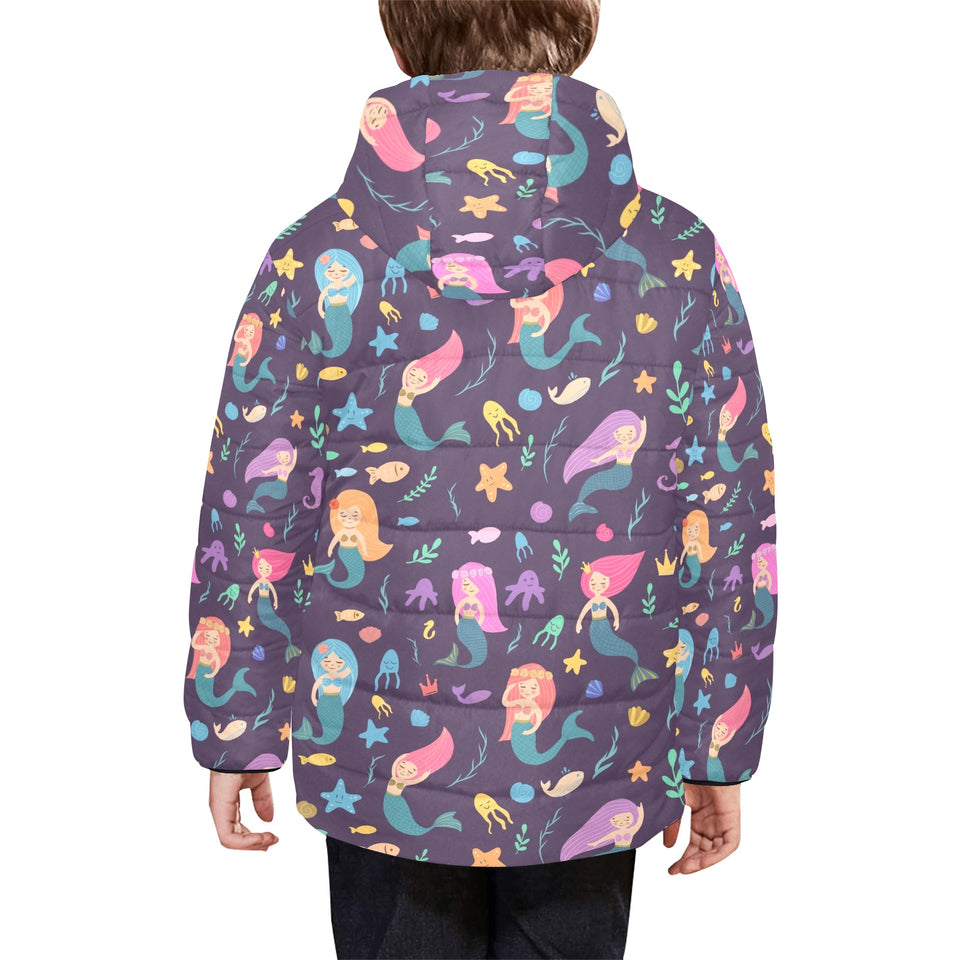beautiful mermaid Fish jellyfish algae other marin Kids' Boys' Girls' Padded Hooded Jacket
