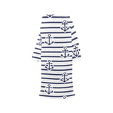 Anchor rope nautical pattern Blanket Robe with Sleeves