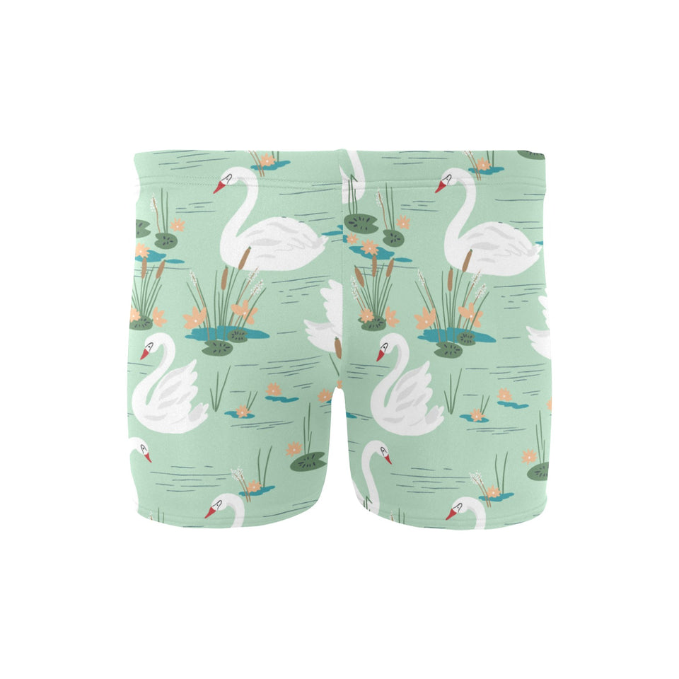 White swan lake pattern Men's Swimming Trunks