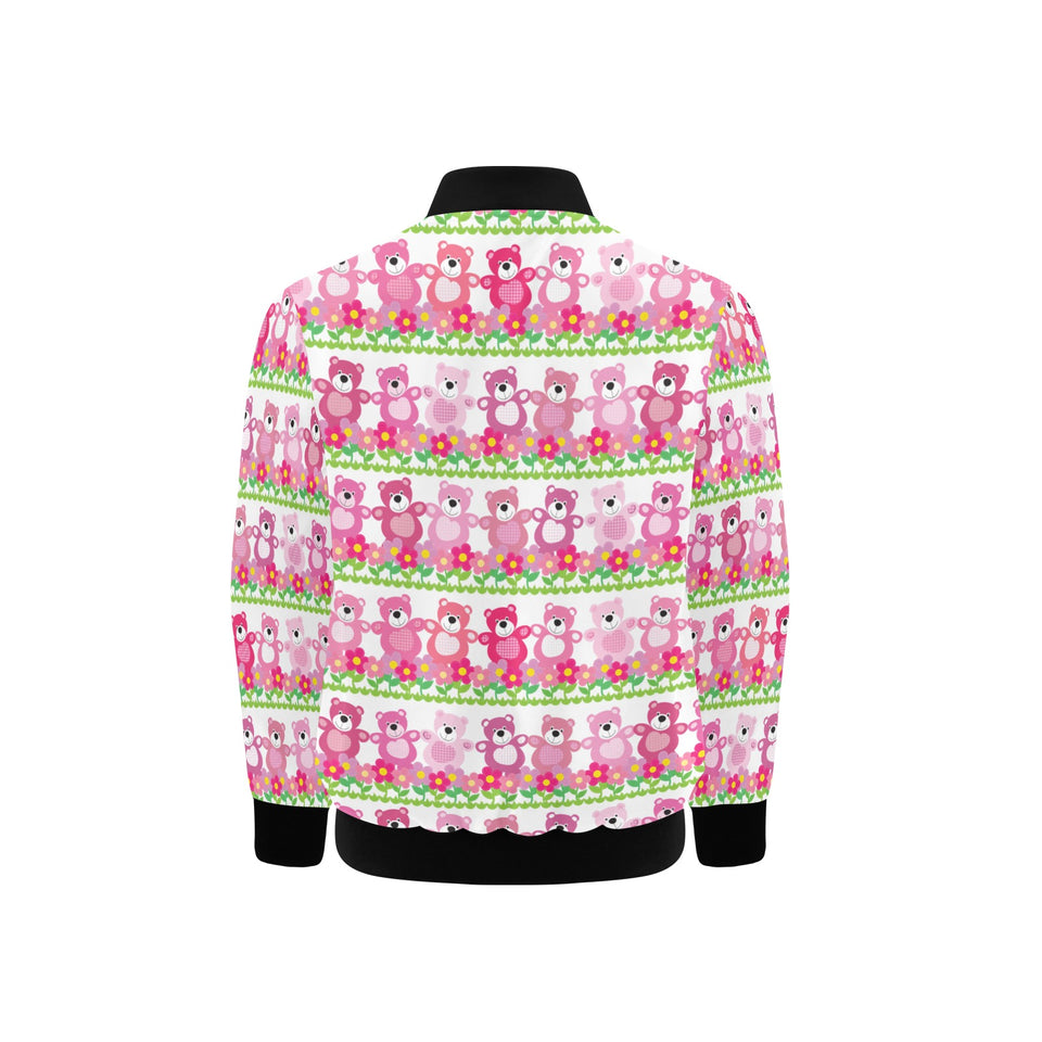 Teddy Bear Pattern Print Design 04 Kids' Boys' Girls' Bomber Jacket