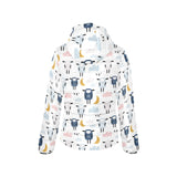 Cute sleeping sheep moon cloud pattern Women's Padded Hooded Jacket