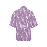 Lavender flowers purple pattern Women's All Over Print Hawaiian Shirt