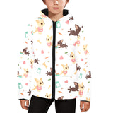 Cute Chihuahua puppie pattern Kids' Boys' Girls' Padded Hooded Jacket