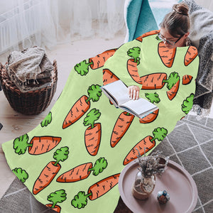 Carrot Pattern Print Design 05 Blanket Robe with Sleeves