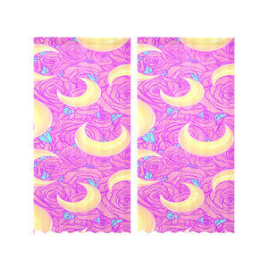 Moon pink rose background Gauze Curtain