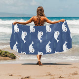 Cute white baby sea lion seal pattern Beach Towel