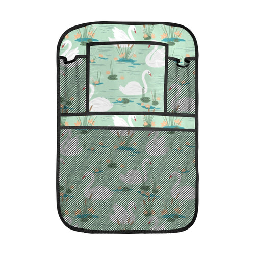 White swan lake pattern Car Seat Back Organizer