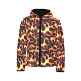 Fire flame dark pattern Kids' Boys' Girls' Padded Hooded Jacket