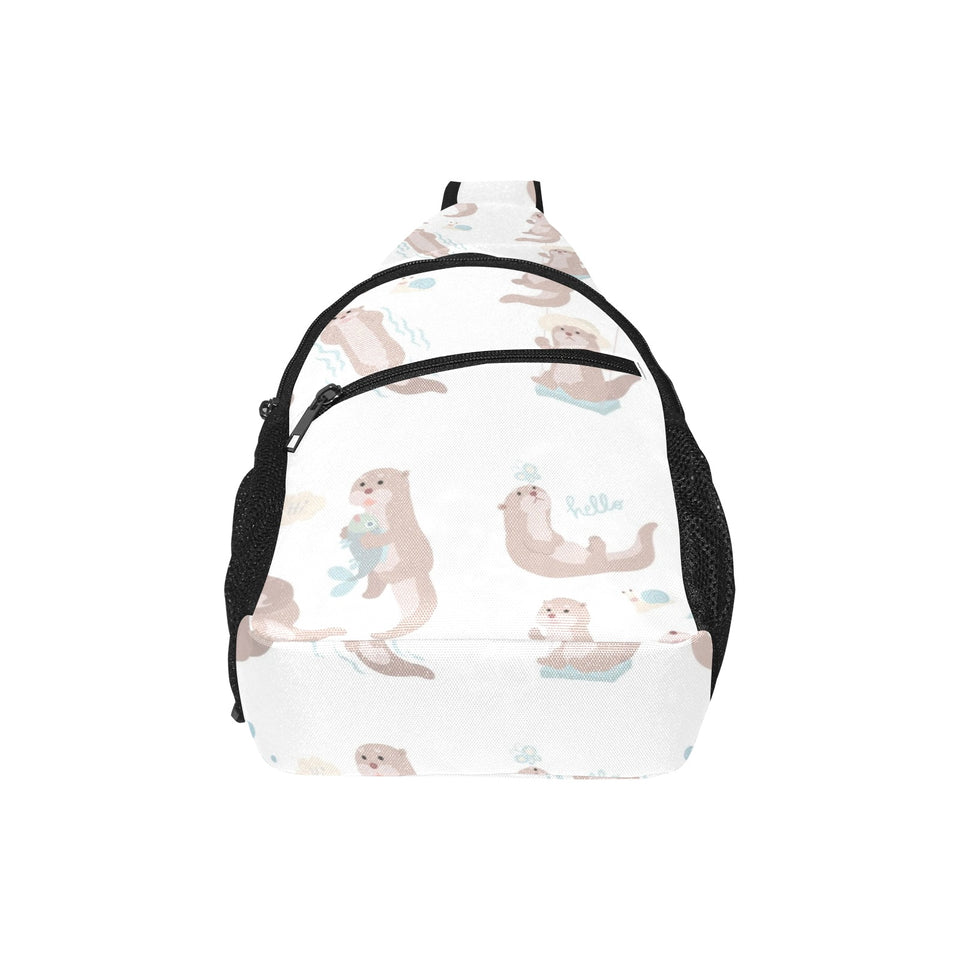 Cute sea otters pattern All Over Print Chest Bag