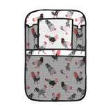 Cool rooster chicken cock floral ornament backgrou Car Seat Back Organizer