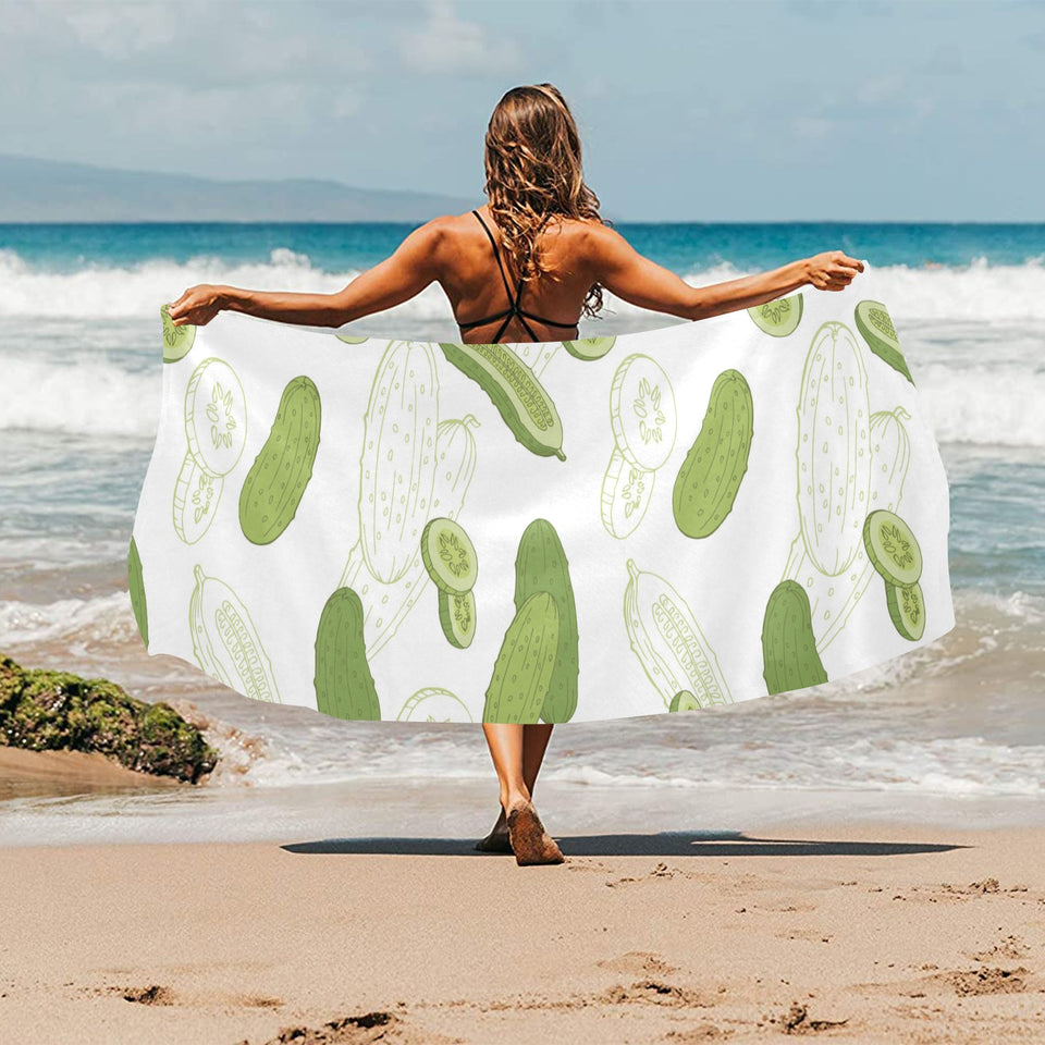 Cucumber sketch pattern Beach Towel