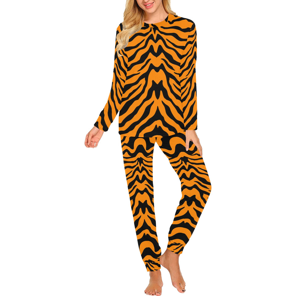 Bengal tigers skin print pattern Women's All Over Print Pajama Set