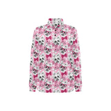 Yorkshire Terrier Pattern Print Design 03 Women's Long Sleeve Polo Shirt