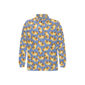 Guinea Pig Pattern Print Design 02 Men's Long Sleeve Polo Shirt