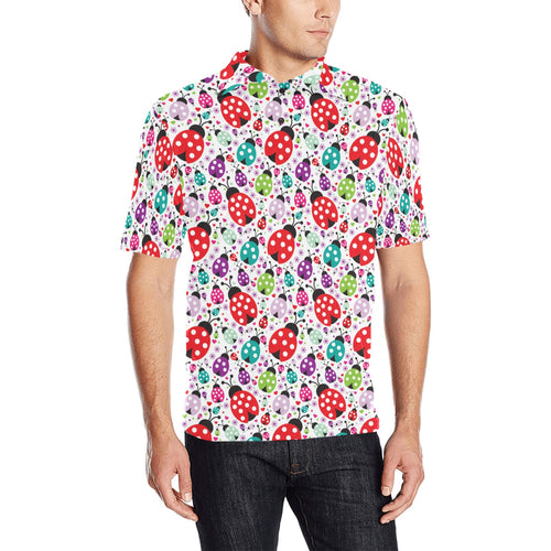 Ladybug Pattern Print Design 03 Men's All Over Print Polo Shirt
