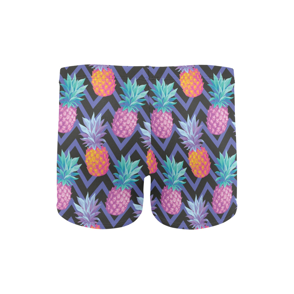 Pineapples pattern zigzag background Men's Swimming Trunks