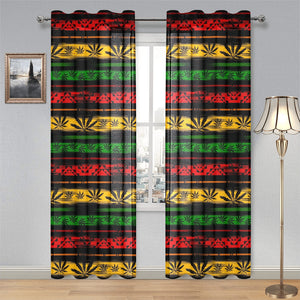 Canabis Marijuana Weed Pattern Print Design 04 Gauze Curtain