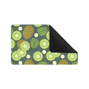 Whole sliced kiwi leave and flower Doormat