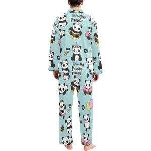 Cute baby panda pattern Men's Long Pajama Set