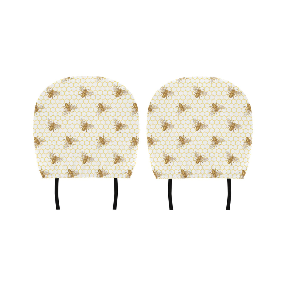 Bee honeycomb seamless design pattern Car Headrest Cover