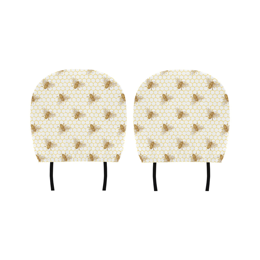 Bee honeycomb seamless design pattern Car Headrest Cover