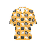Bull Terrier Pattern Print Design 03 Women's All Over Print Hawaiian Shirt