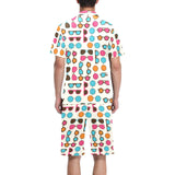 Sun Glasses Pattern Print Design 03 Men's V-Neck Short Pajama Set