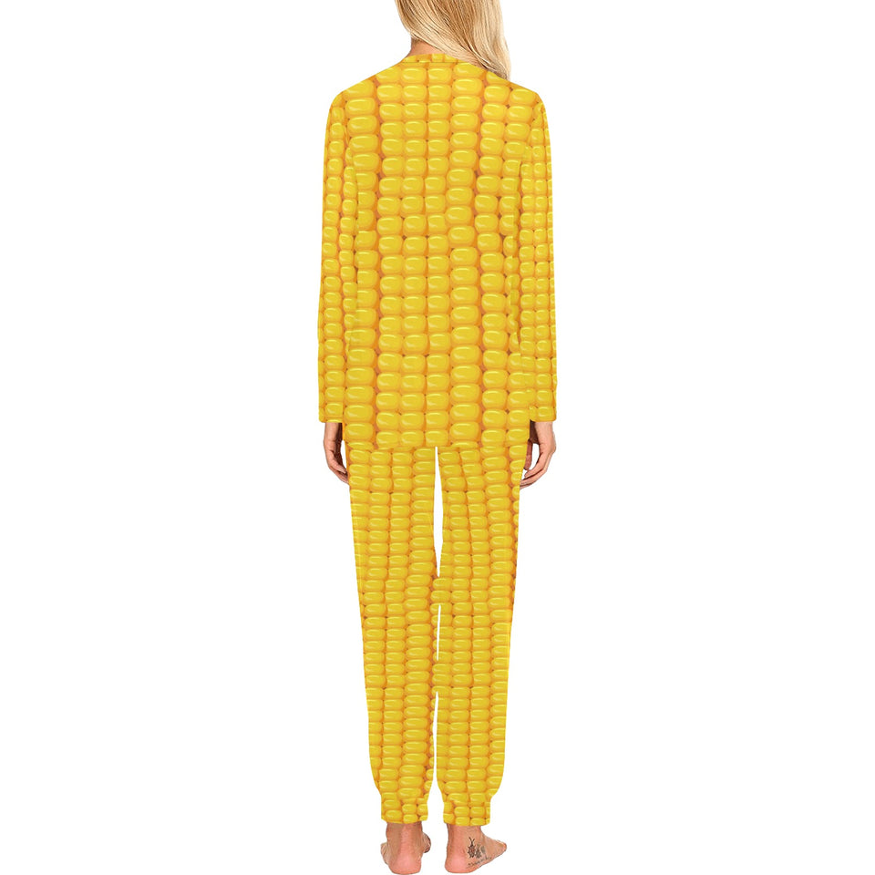 Corn Pattern Print Design 04 Women's All Over Print Pajama Set